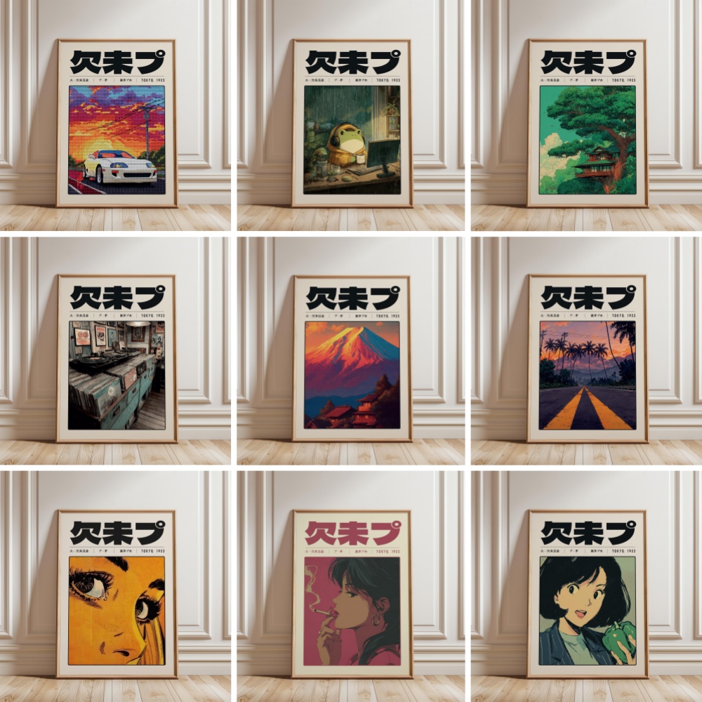 Japanese Culture Lifestyle - Retro Tokyo Vaporwave Pop Culture Posters